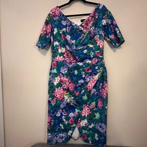 Tadashi Shoji Floral Print Cocktail Dress